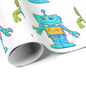 Speelgoed robots cadeaupapier (Rol Hoek)