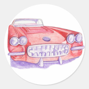 Speelgoed Rode Auto Sticker