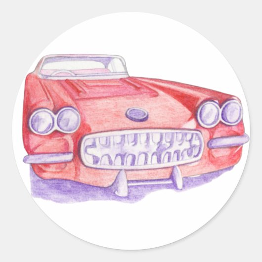 Speelgoed Rode Auto Sticker (Voorkant)