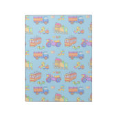 Speelgoed - Rode trucks en Oranje treinen Notitieblok (Linkerzijde)