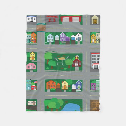 Speelgoed routekaart autostad fleece deken (Voorkant)