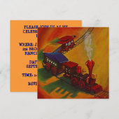 SPEELGOED RRANTTREKKEN ~BIRTHDAY PARTIJ INVITATIE KAART (Voorkant / Achterkant)