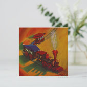 SPEELGOED RRANTTREKKEN ~BIRTHDAY PARTIJ INVITATIE KAART (Staand voorkant)