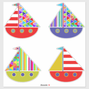 Speelgoed Sail Boats Collectie   Wit of helder Sticker