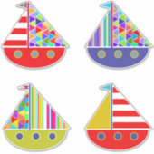 Speelgoed Sail Boats Collectie | Wit of helder Sticker (Voorkant)