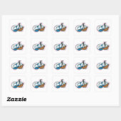 Speelgoed Schip Vierkante Sticker (Vel)