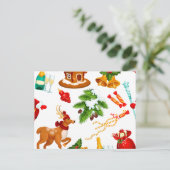 Speelgoed | Snop van het pretpatroon Merry kerst Feestdagenkaart (Staand voorkant)