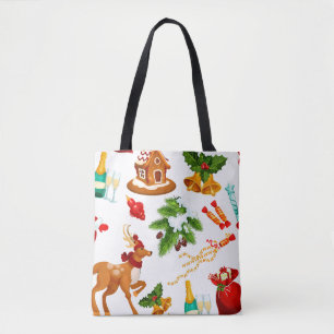 Speelgoed   Snop van het pretpatroon Merry kerst Tote Bag