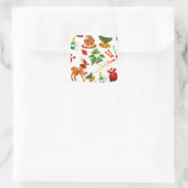 Speelgoed | Snop van het pretpatroon Merry kerst Vierkante Sticker (Tas)
