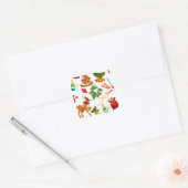 Speelgoed | Snop van het pretpatroon Merry kerst Vierkante Sticker (Envelop)