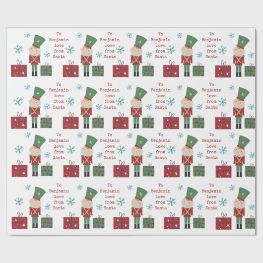 Speelgoed Soldier Child Name Love Santa Kerstkerst Cadeaupapier (Vlak)