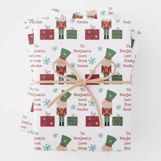 Speelgoed Soldier Child Name Love Santa Kerstkerst Inpakpapier Vel (In situ)