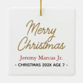 Speelgoed Soldier Holly Kind met kerstfeestdag Fot Keramisch Ornament (Achterkant)