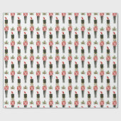 Speelgoed Soldier Holly Waterverf Red Kerstfeestda Cadeaupapier (Vlak)