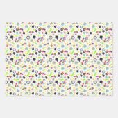 Speelgoed, sterren en strepen inpakpapier vel (Voorkant)