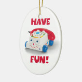 SPEELGOED TELEFOON-versiering Keramisch Ornament (Links)