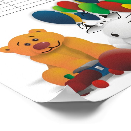 Speelgoed/tijdschema voor kinderen poster (Hoek)