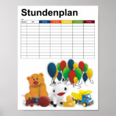 Speelgoed/tijdschema voor kinderen poster (Voorkant)