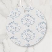  speelgoed Toile de jouy baby shower Dank u Bedankjes Labels (Achterkant)