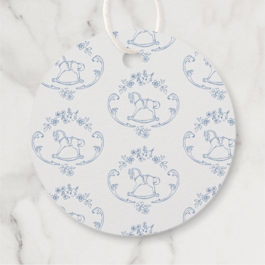  speelgoed Toile de jouy baby shower Dank u Bedankjes Labels (Achterkant)