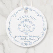  speelgoed Toile de jouy baby shower Dank u Bedankjes Labels (Voorkant)