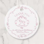  speelgoed Toile de jouy baby shower Dank u Bedankjes Labels (Voorkant)