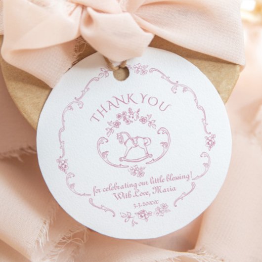  speelgoed Toile de jouy baby shower Dank u Bedankjes Labels