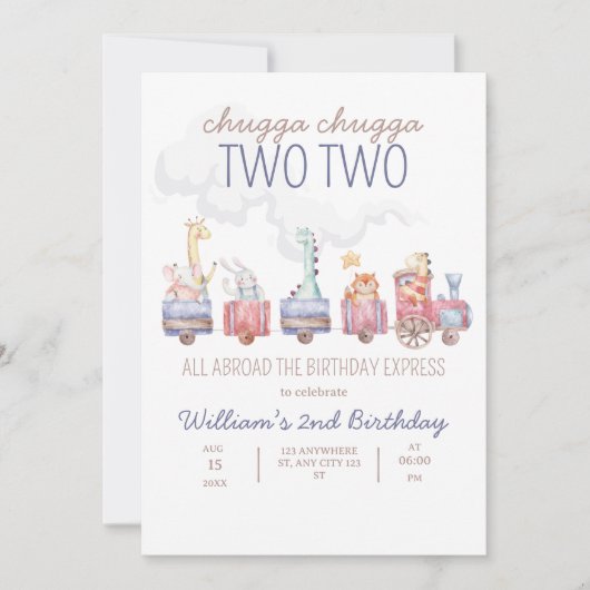 Speelgoed Train All Aboard Boy Verjaardag Express  Kaart (Voorkant)