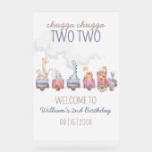 Speelgoed Train All Aboard Verjaardag Uitnodigen, Acryl Bord (Voorkant)