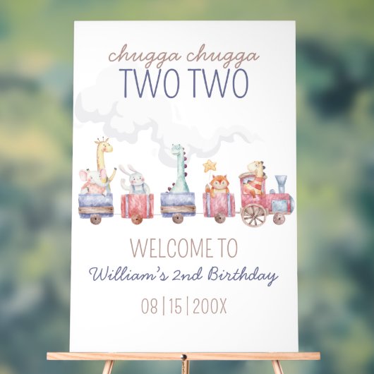 Speelgoed Train All Aboard Verjaardag Uitnodigen, Acryl Bord (Neutraal)