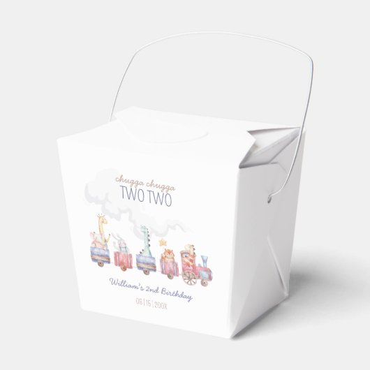 Speelgoed Train All Aboard Verjaardag Uitnodigen,  Bedankdoosjes (Voorkant Zijde)