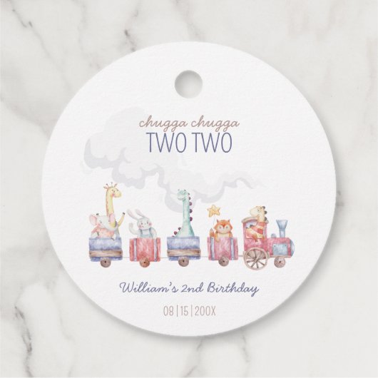 Speelgoed Train All Aboard Verjaardag Uitnodigen,  Bedankjes Labels (Achterkant)