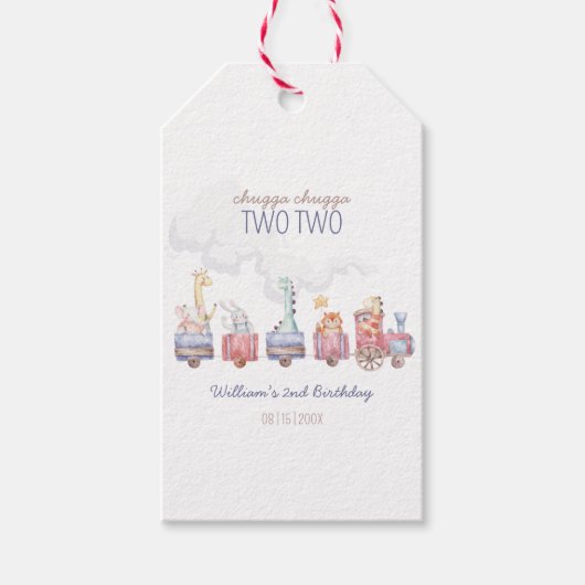 Speelgoed Train All Aboard Verjaardag Uitnodigen,  Cadeaulabel (Voorkant)