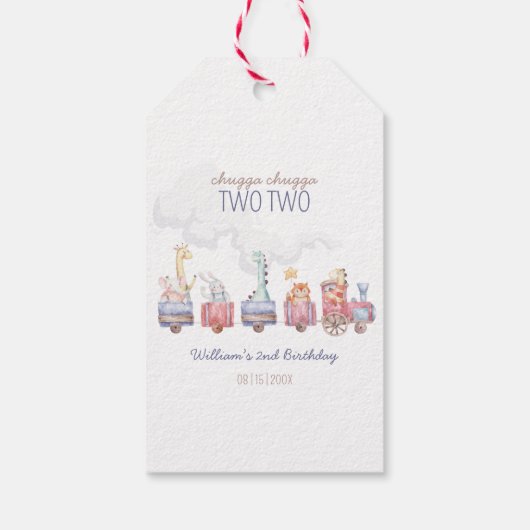 Speelgoed Train All Aboard Verjaardag Uitnodigen, Cadeaulabel (Achterkant)