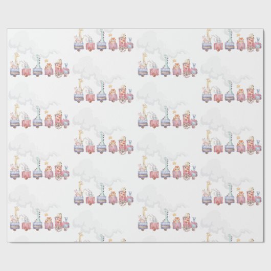 Speelgoed Train All Aboard Verjaardag Uitnodigen,  Cadeaupapier (Vlak)