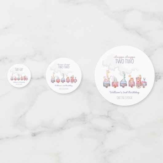 Speelgoed Train All Aboard Verjaardag Uitnodigen, Confetti (Achterkanten)