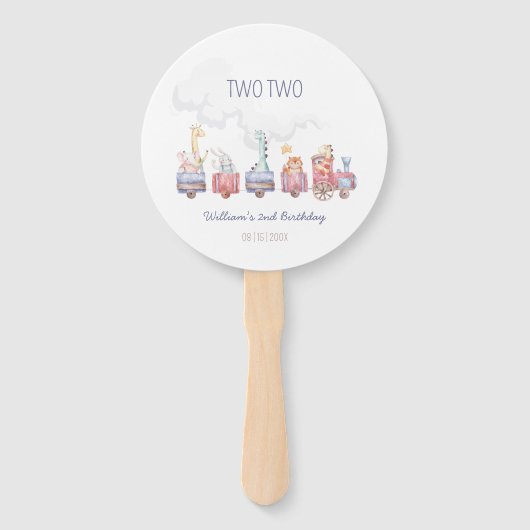 Speelgoed Train All Aboard Verjaardag Uitnodigen,  Handwaaier (Achterkant)