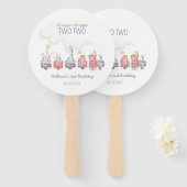 Speelgoed Train All Aboard Verjaardag Uitnodigen,  Handwaaier (Voorkant en achterkant)