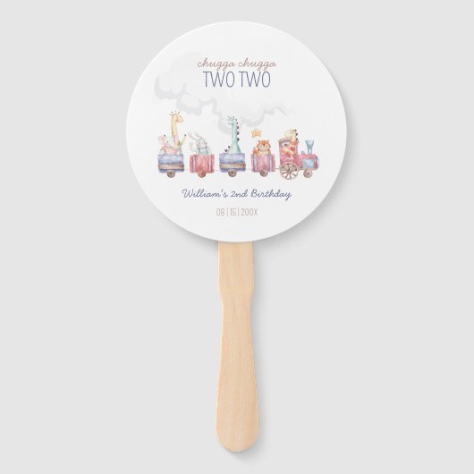 Speelgoed Train All Aboard Verjaardag Uitnodigen,  Handwaaier (Voorkant)