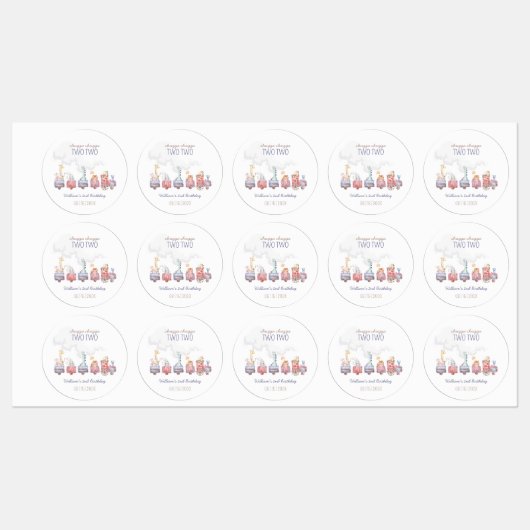 Speelgoed Train All Aboard Verjaardag Uitnodigen,  Labels (Vel)