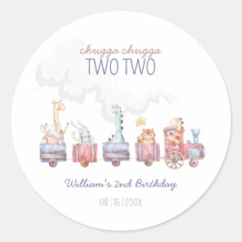 Speelgoed Train All Aboard Verjaardag Uitnodigen,  Ronde Sticker