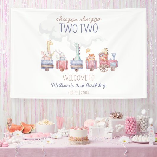 Speelgoed Train All Aboard Verjaardag Uitnodigen, Spandoek (Feest)