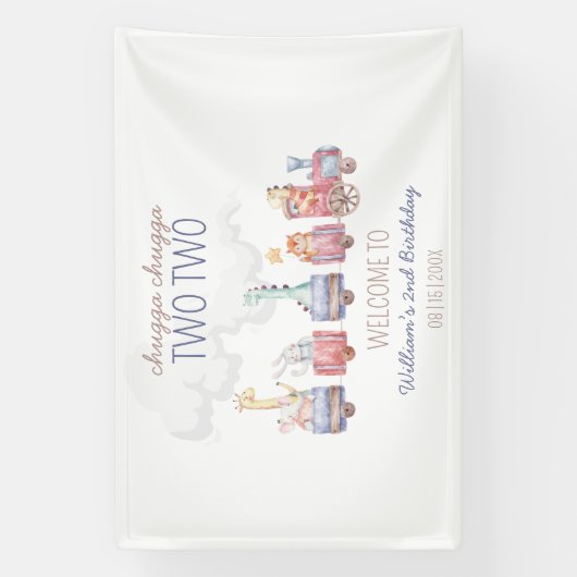 Speelgoed Train All Aboard Verjaardag Uitnodigen, Spandoek (Verticaal)