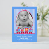 Speelgoed Train Baby Boys Geboorte Aankondiging Fo (Staand voorkant)