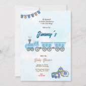 Speelgoed Train Baby shower Kaart (Voorkant)