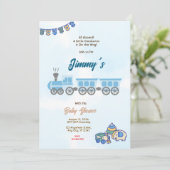 Speelgoed Train Baby shower Kaart (Staand voorkant)