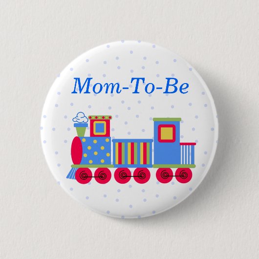 Speelgoed Train Baby shower mammie Pin Button (Voorkant)