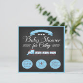 Speelgoed Train Baby shower Uitnodigen Kaart (Staand voorkant)