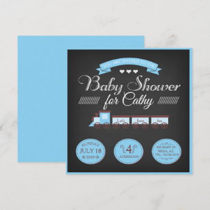 Speelgoed Train Baby shower Uitnodigen Kaart
