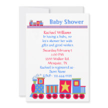 Speelgoed Train Baby shower uitnodiging